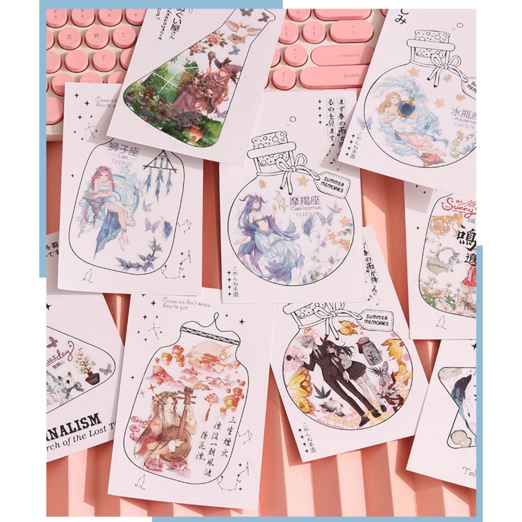 Set 5 tấm thiệp trang trí washi tape