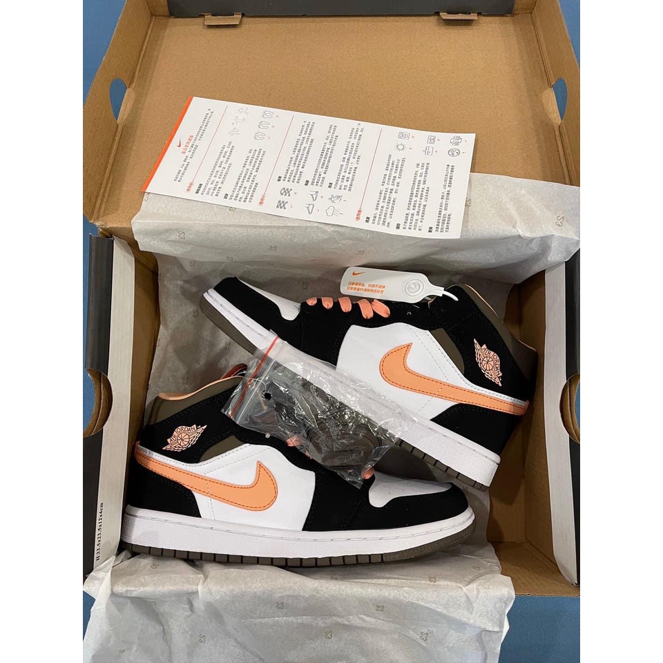 Giày thể thao jordan 1 JD1 cam đào peach mo cha cổ cao cổ thấp nam nữ cực hot hàng chuẩn FullBoxBill