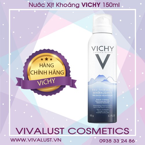 [CHÍNH HÃNG] Nước Xịt Khoáng VICHY Mineralizing Thermal Water 150ml