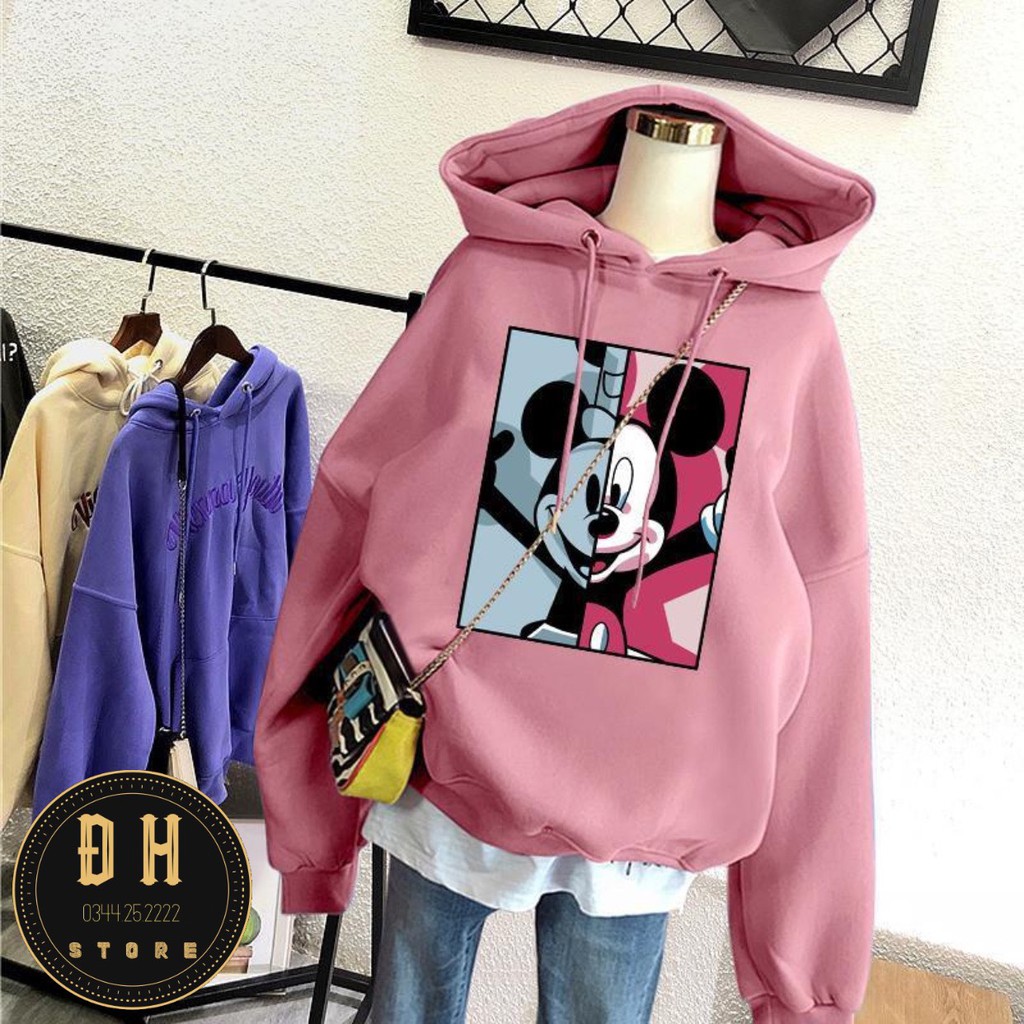 (Mẫu Mới 2021) Áo Hoodie Chuột Mickey  Có Mũ Nam Nữ Chất Nỉ Bông Dày Dặn Form Rộng Unisex- Áo Nỉ Nam Nữ Ulzzang | BigBuy360 - bigbuy360.vn