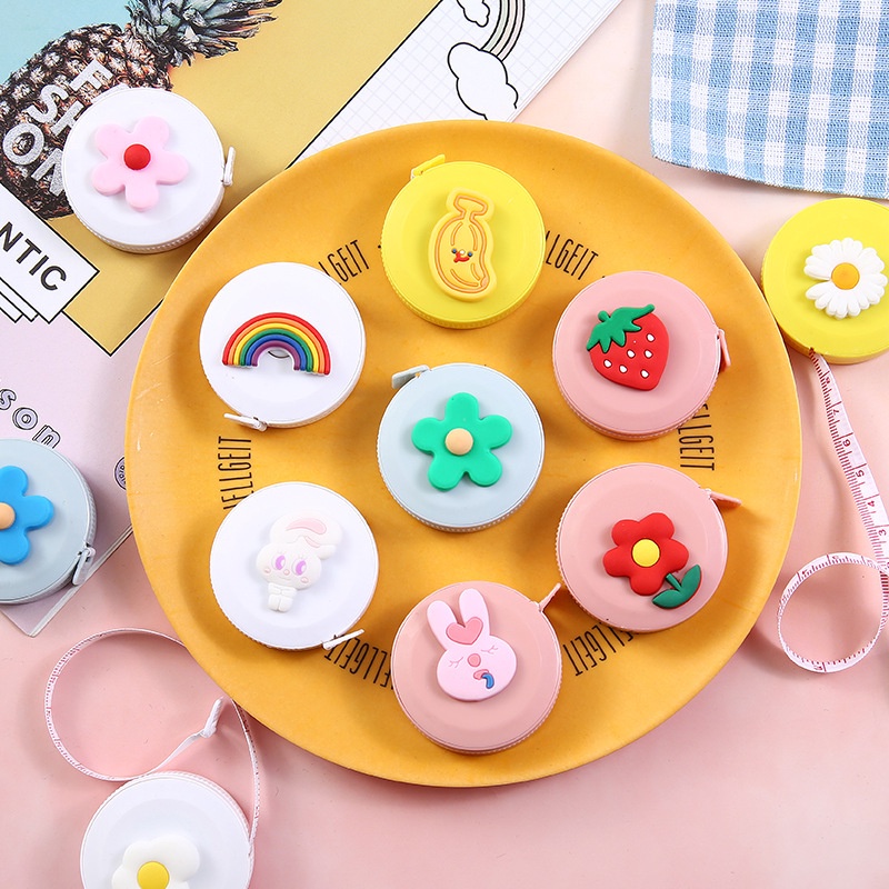 Thước dây cuộn mini kéo rút tự động cute đo eo chiều cao cho bé