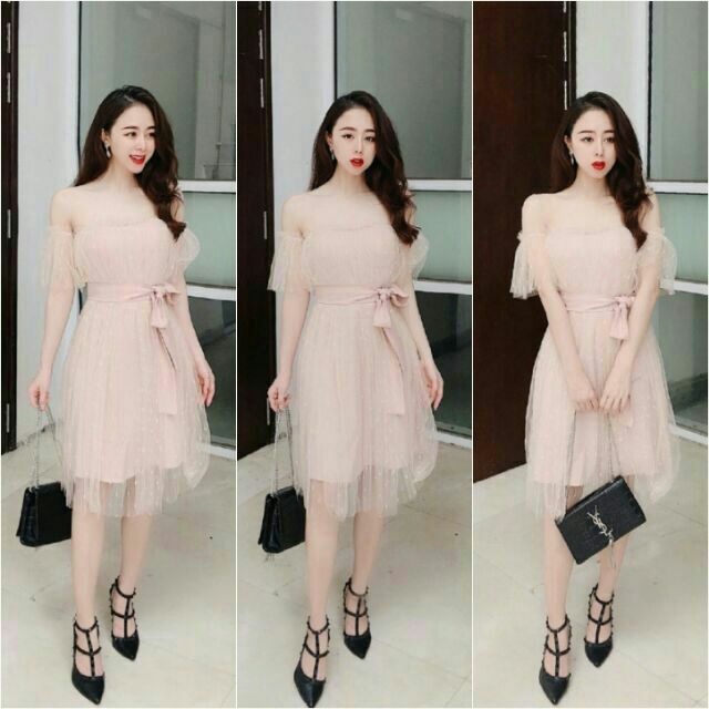 ĐẦM TRỄ VAI LƯỚI CHỈ (FIONA DRESS)