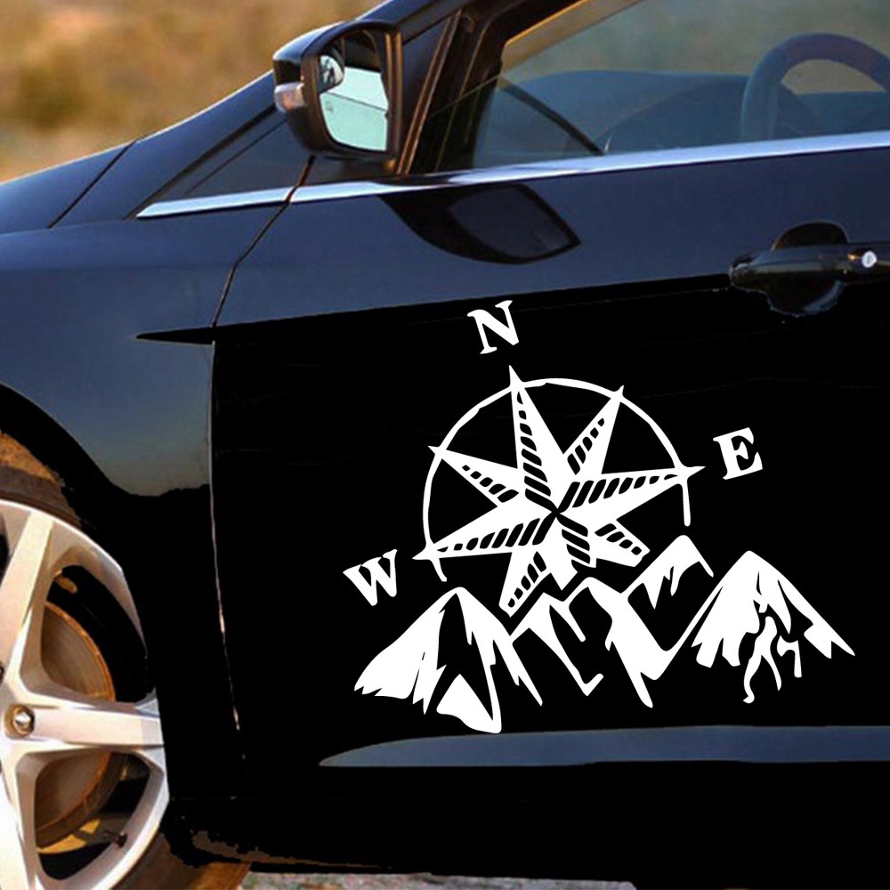 Miếng Dán Vinyl Chống Nước Hình La Bàn Hoạt Hình Vui Nhộn Cho Xe Mazda Cruze Peugeot