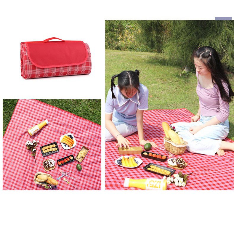 [🌲Bán Chạy🌲] Thảm dã ngoại chống nước kẻ sọc picnic chống thấm nước gấp gọn tiện lợi - 2 kích thước lựa chọn