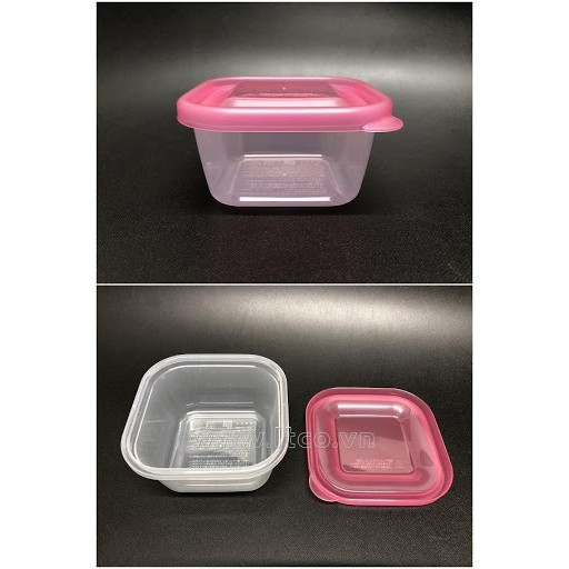 [Hỏa tốc HCM] Set 3 hộp thực phẩm Nakaya 300ml nắp hồng Nội địa Nhật Bản