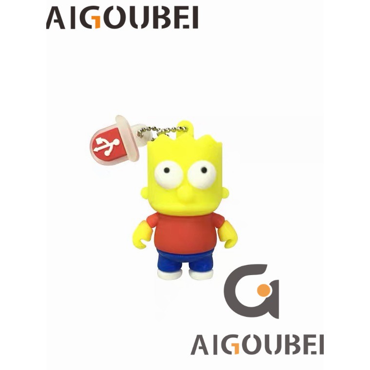 [Spot ＆ COD] USB 2.0 Silicone Cartoon Cute The Simpsons Thích hợp cho máy tính xách tay Bộ nhớ Lightning Drive 1GB 2GB 4GB 8GB 16GB 32GB 64GB 128GB