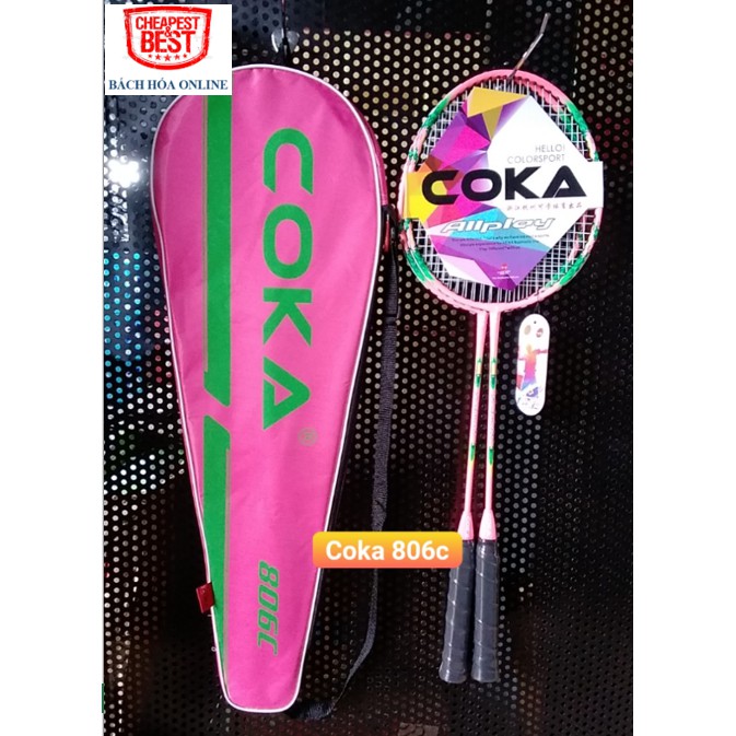 BỘ ĐÔI VỢT CẦU LÔNG COKA 806C