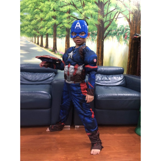 Bộ quần áo hoá trang siêu anh hùng cho trẻ em Đội trưởng Mỹ