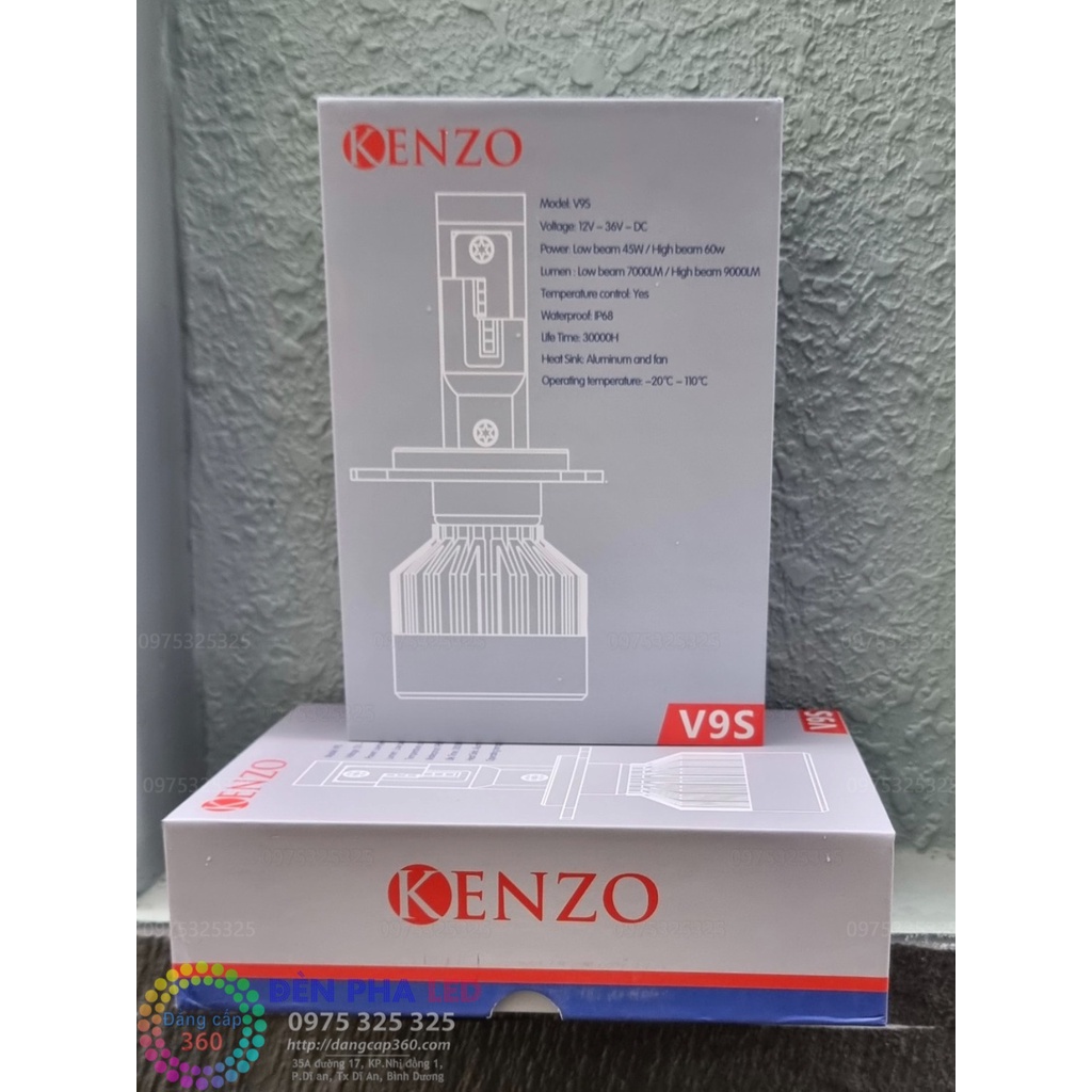 [Mẫu 2022] Đèn pha led Kenzo V9s và V8s 6800lm - mẫu mới - phù hợp nhiều xe hơn W12 V12 Z10s Z10 Z10 s L9 L8 L7 L5