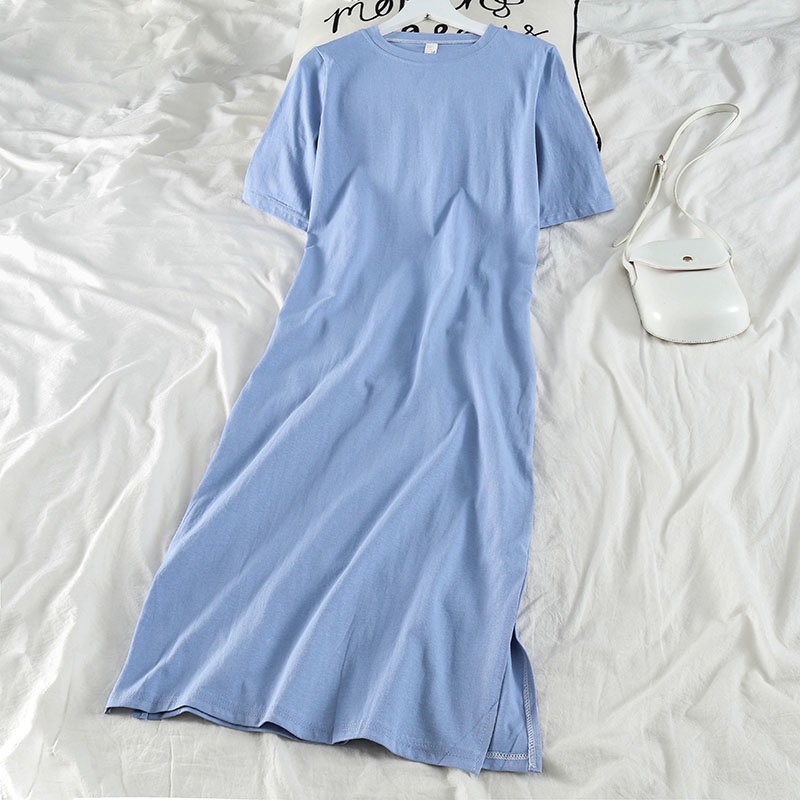 Đầm Tay Ngắn Dáng Rộng Thiết Kế Mỏng Kiểu Dáng Đơn Giản Thiết Kế Mới Thời Trang Mùa Hè Dành Cho Nữ