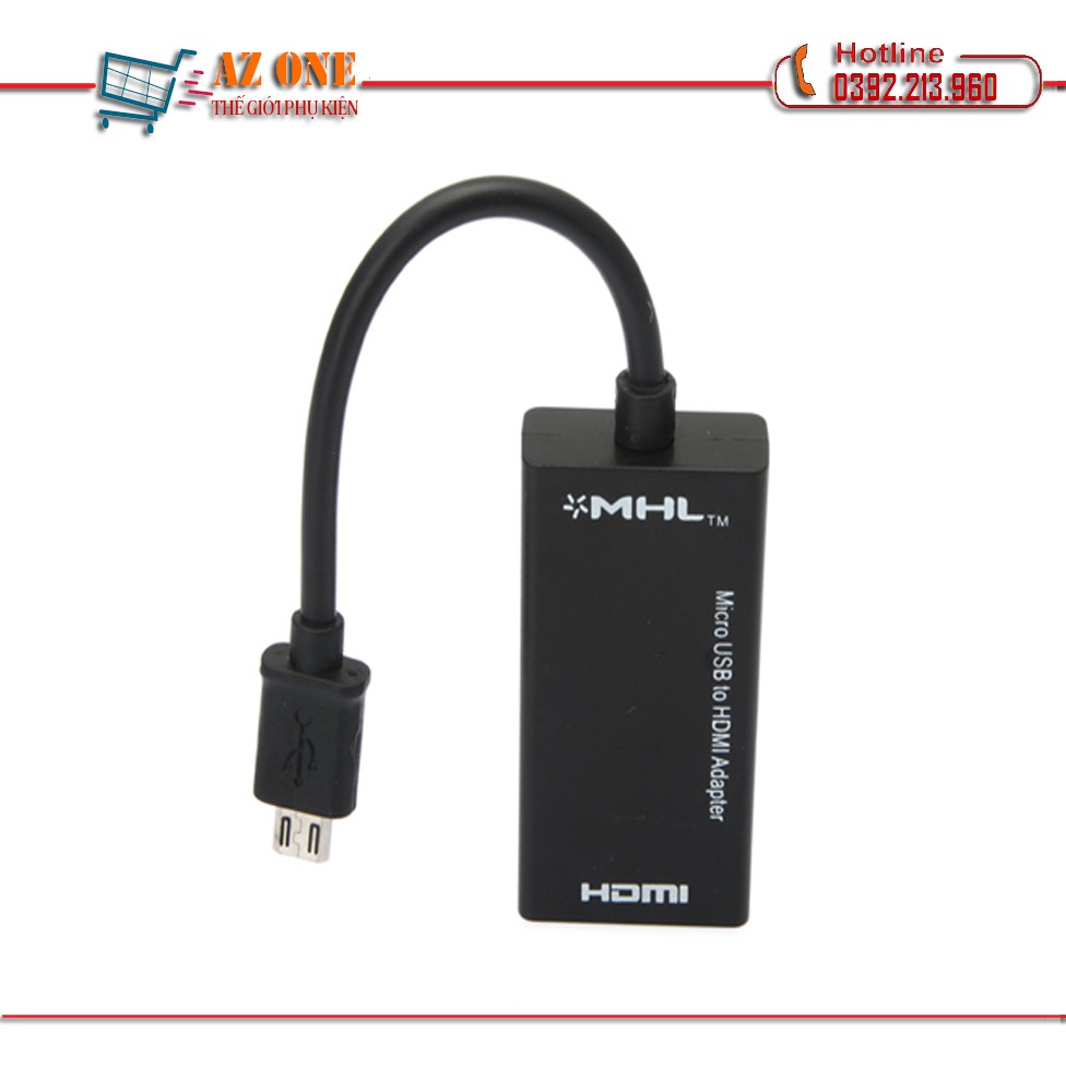 Cáp MHL chuyển Micro USB to HDMI (Đen) từ điện thoại lên TIVI - Cáp chuyển đổi MHL Đen