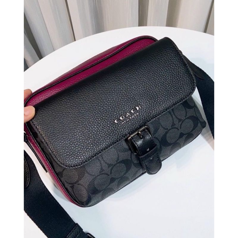 Túi đeo chéo C0ach nam Hudson da thật họa tiết chữ C cực sang