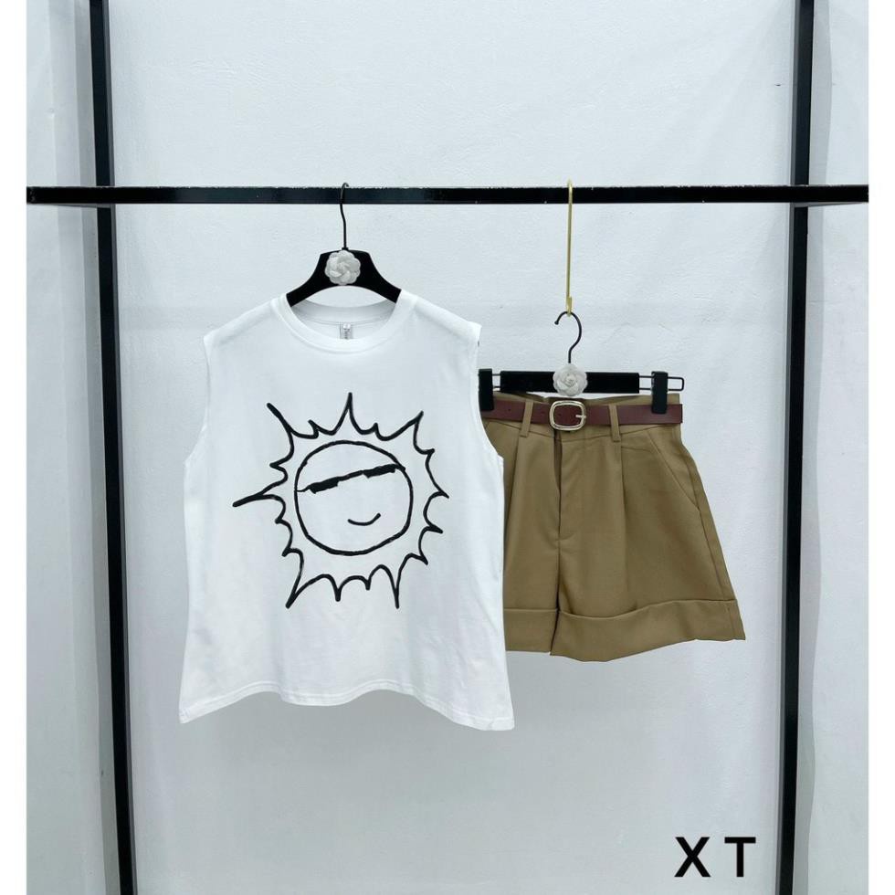 Set áo phông mặt trời mix sooc 2 màu cực chất S04, thời trang nữ Hamoon | BigBuy360 - bigbuy360.vn