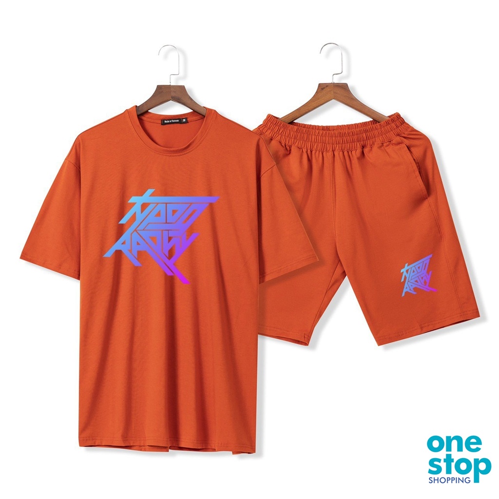 Bộ thời trang nam nữ B05 mặc nhà áo tay lỡ form rộng one shop