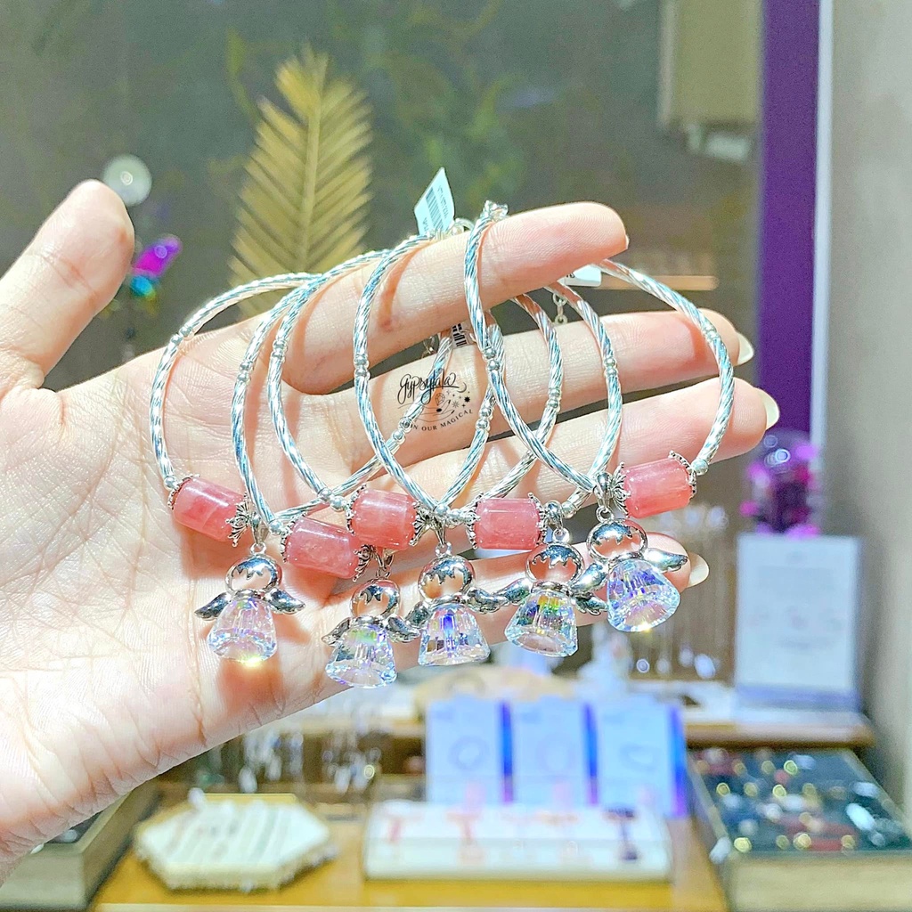 Vòng Tay Lu Thống Đá Đào Hoa Charm Thiên Thần SP004109 Gypsy.lala
