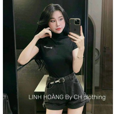 Áo thun 3 lỗ cổ lọ thêu chữ H(A15)