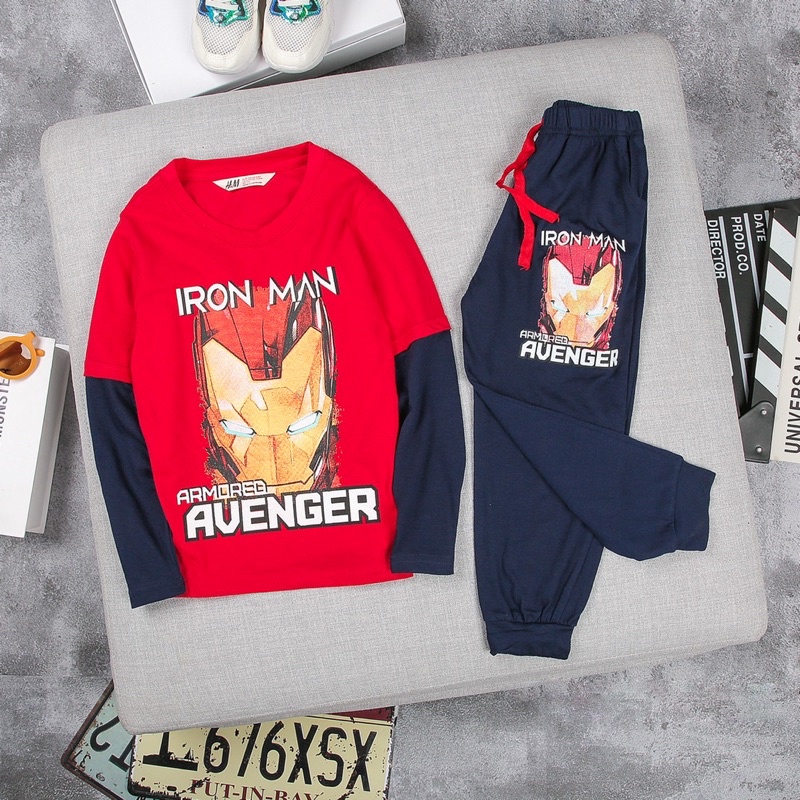 Bộ dài tay bé trai nối cotton mềm 2-7(10-24kg)