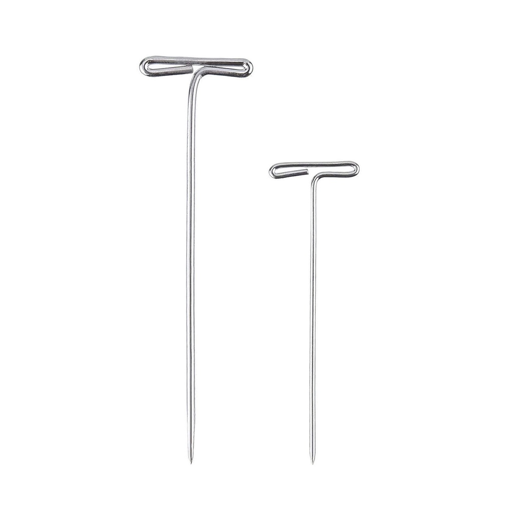 Steel T-Pins 150pcs T-Pin Needles Rust-Proof Wig Making Pin Portable T Shaped Pin Wig Needles with Plastic Box for Wig