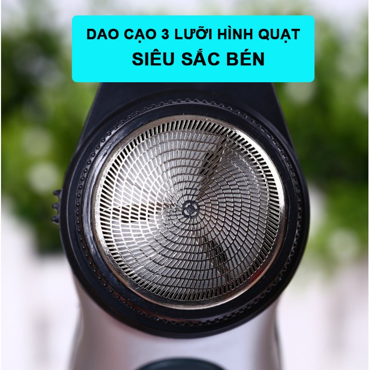 Máy Cạo Râu 3 Lưỡi Xoay Mạnh Mẽ RSCX-218 Nhỏ Gọn Siêu Tiện Lợi