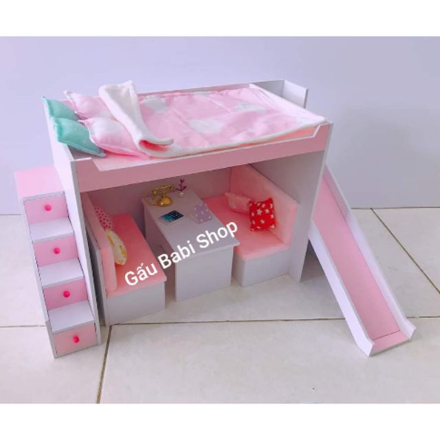 Giường kết hợp sofa cho búp bê babies 30cm, size 1/6