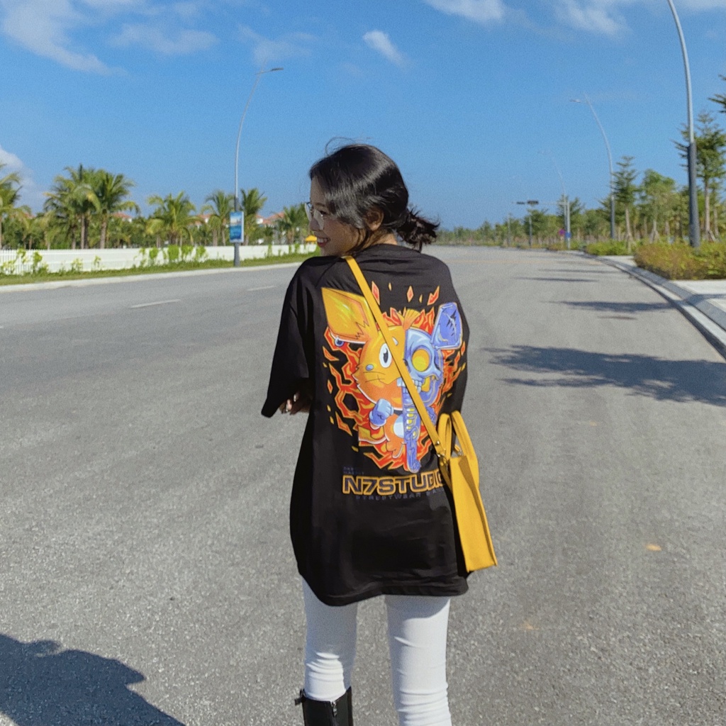 Áo thun unisex N7 Kai Fire phông tay lỡ nam nữ form rộng Local Brand | BigBuy360 - bigbuy360.vn