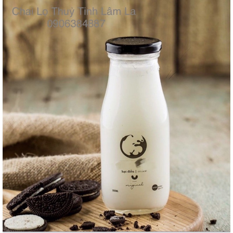 Chai Thuỷ Tinh Đựng Sữa Nắp Thiếc 300ml | Đựng Sữa Chua , Sữa Hạt ,Nước Ép Trái Cây