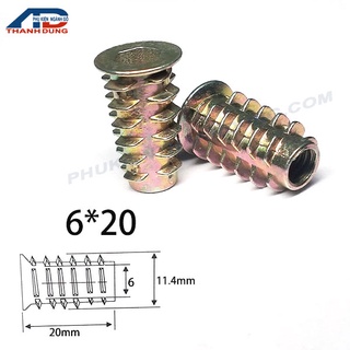 Ốc cấy gỗ có vành m6x20
