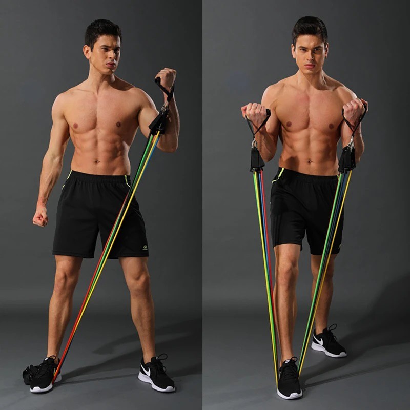 [❤️LOẠI XỊN❤️] BỘ 5 DÂY NGŨ SẮC TẬP FULL BODY ĐÀN HỒI KHÁNG LỰC 11 MÓN TẬP GYM TẠI NHÀ TIỆN LỢI