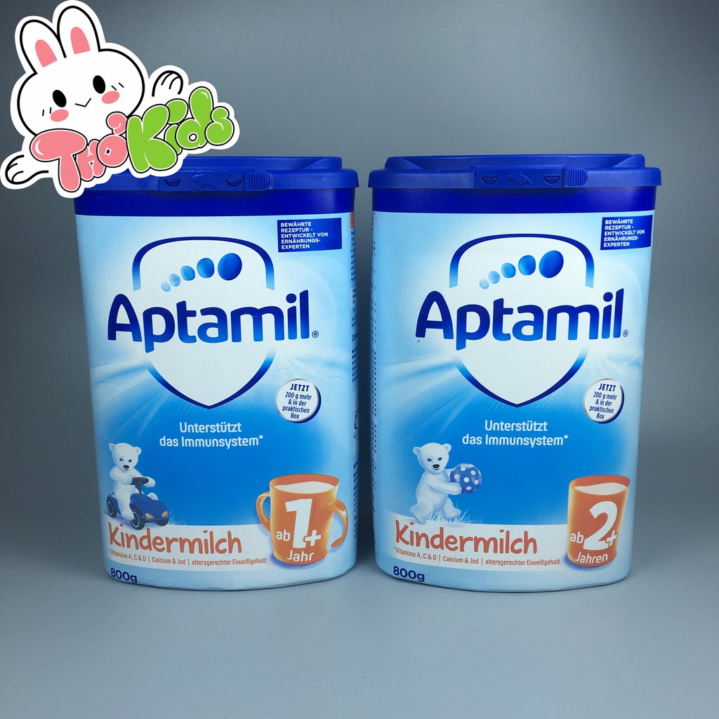 Sữa Aptamil Kindermilch 1+ và 2+ ,  Loại 800g - Aptamil Đức Hàng Nội Địa