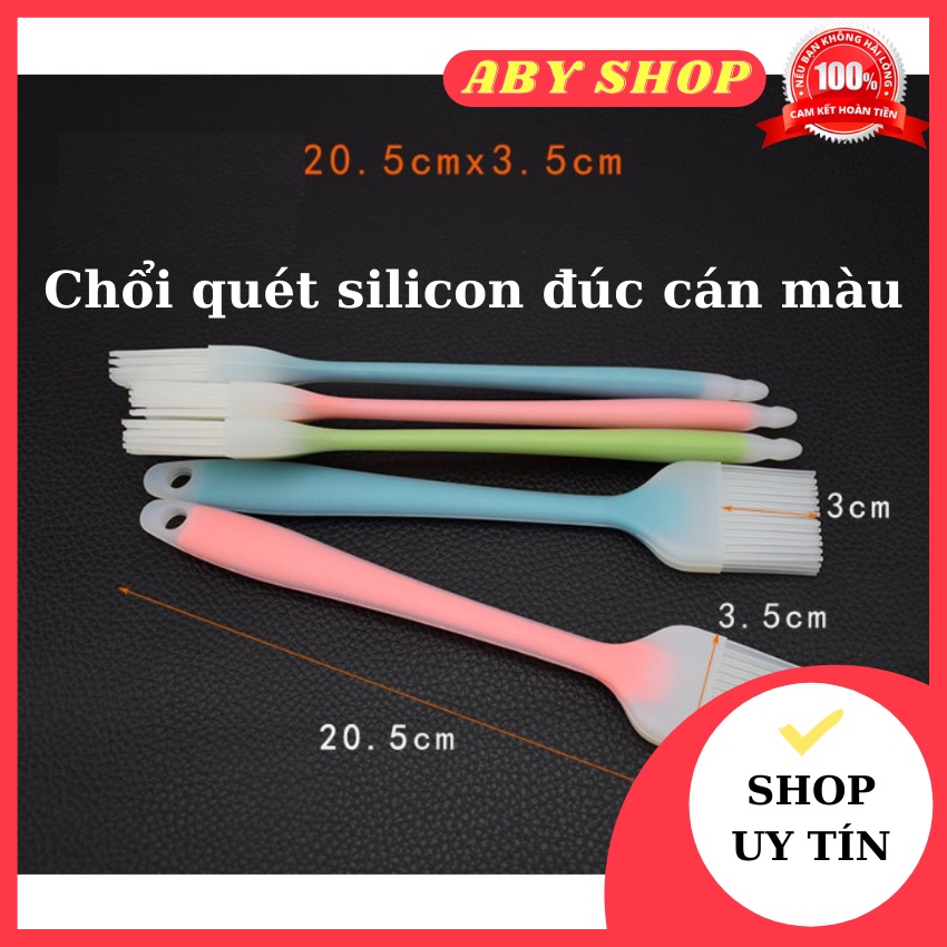 Chổi quét silicon đúc cán màu ⚡ CAO CẤP ⚡ cọ lông mềm dùng để quét đều bơ, quét kem lên bề mặt bánh