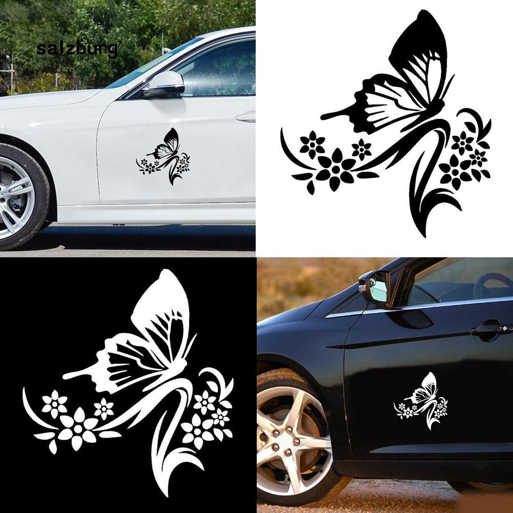 Giấy dán hình hoa bướm phản quang trang trí xe hơi