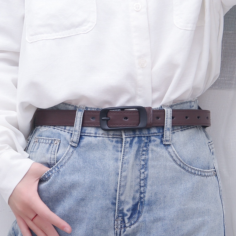 Thắt Lưng Màu Đen/Cà Phê Kiểu Retro Thời Trang Mùa Hè Cho Nam Và Nữ