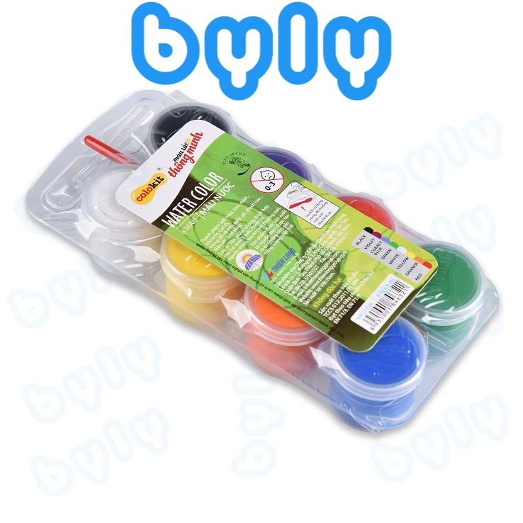 Vỉ 8 màu nước Poster 𝑻𝒉𝒊𝒆̂𝒏 𝑳𝒐𝒏𝒈 Colokit Waco-C06 - kèm 1 cọ vẽ, sản phẩm chất lượng cao