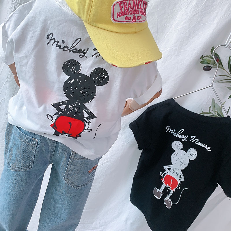 Áo thun ngắn tay in họa tiết hoạt hình cho mẹ và bé thời trang mùa hè 2020