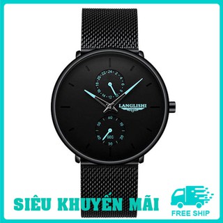 Đồng Hồ Nam Langlishi PA9966 Dây Titanium Thời Trang Cao Cấp - Kim Dạ Quang Có Lịch Ngày1,DH02A - lucas shop