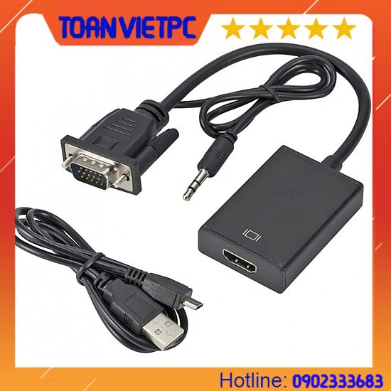 Cáp chuyển VGA sang HDMI có audio | VGA TO HDMI ADAPTER WITH AUDIO