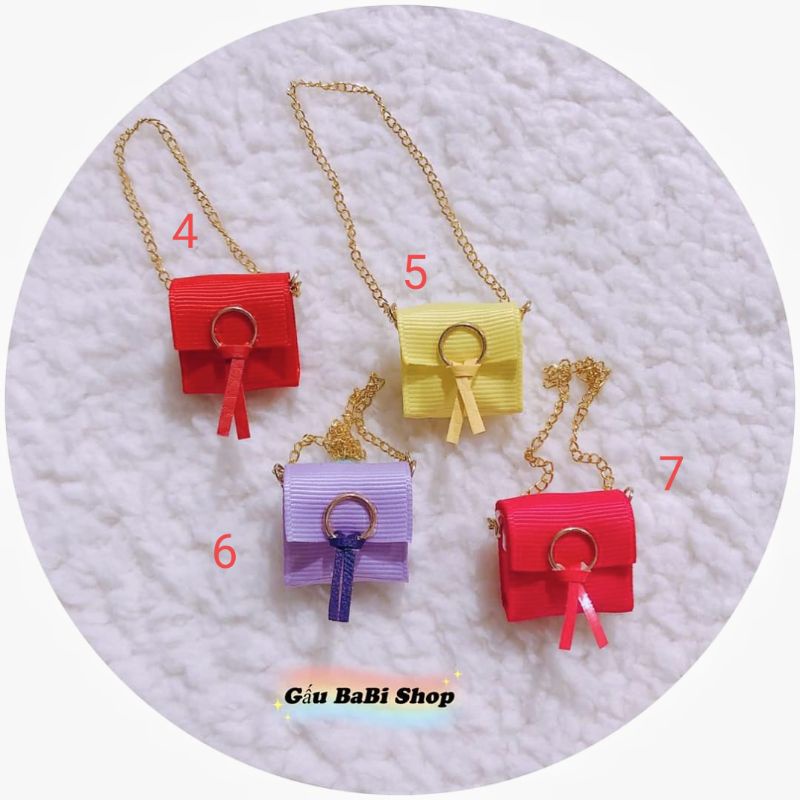 Túi xách vải   cho búp bê size 5inch, ob11, ddf , nendoll, 1/6, 1/8