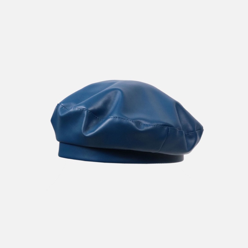 Nón Beret Da PU Màu Hồng Phong Cách Retro Hàn Quốc Dễ Phối Đồ