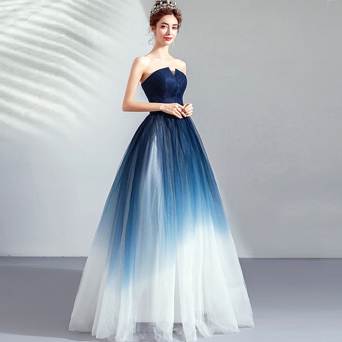 Đầm Ống Màu Gradient Bầu Trời Sao Lấp Lánh Hàng Mới Dành Cho Tiệc Cưới/ Hội Nghị/ Tiệc Tối 2022