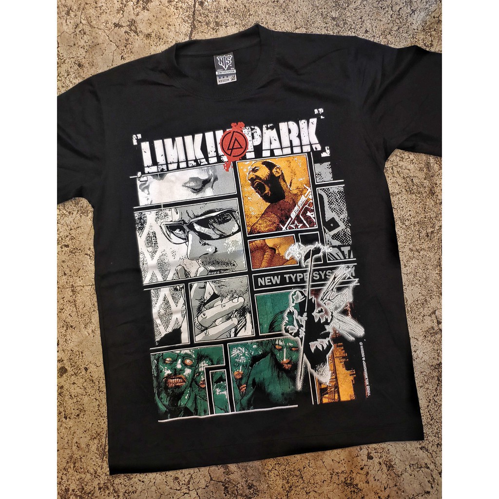 Áo nam Tay Ngắn Cổ Tròn In Chữ Linkin Park Phong Cách Hàn Quốc