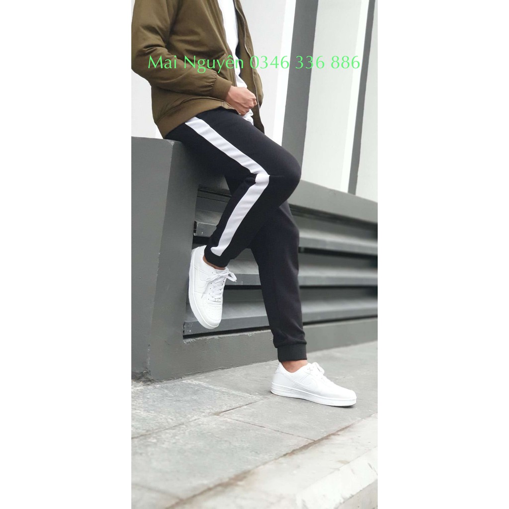 Quần Thể Thao Nam  Sọc Trắng Co Giãn Ống Bó Co dãn tốt, phù hợp với mặc dạo phố, thể dục thể thao | BigBuy360 - bigbuy360.vn