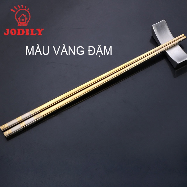 Hộp 5 Đôi Đũa Inox Mạ Vàng Phong Cách Bắc Âu Jodily Cao Cấp - Không Trơn Trượt, Bền Mãi Với Thời Gian