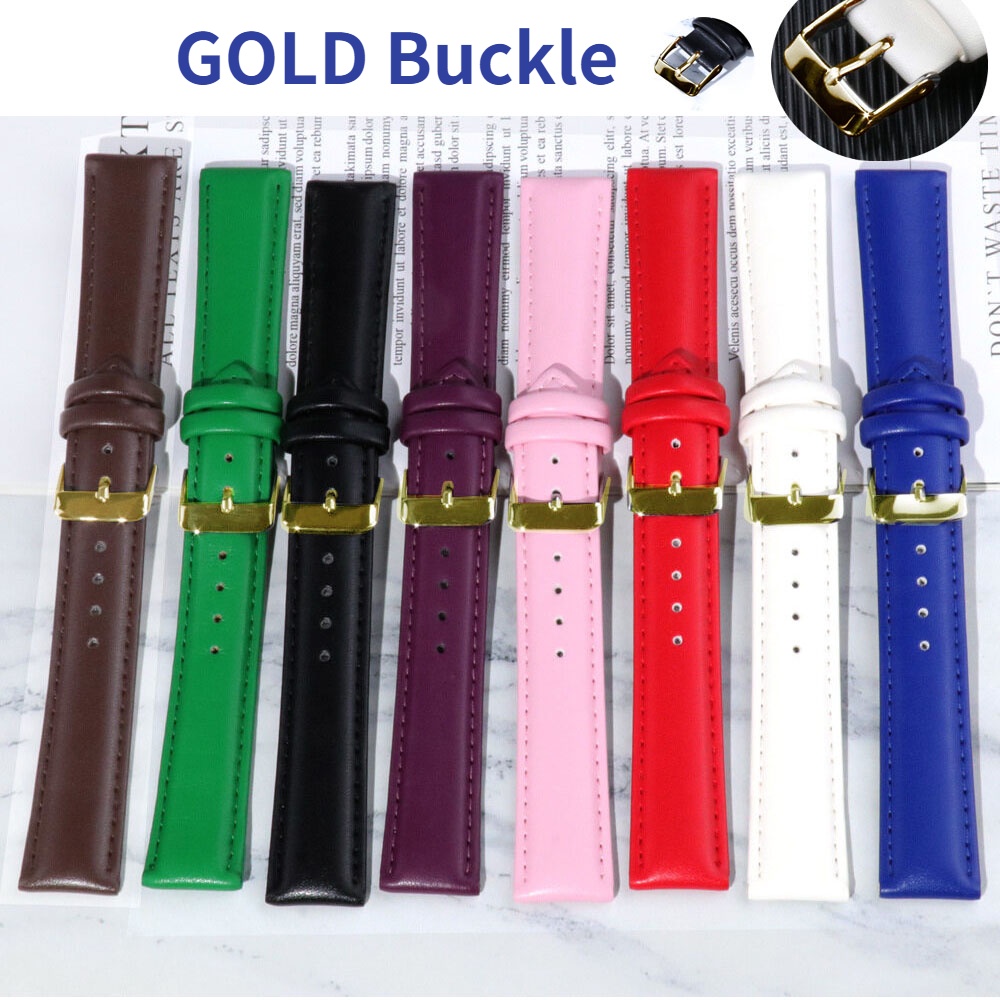 Dây Đeo Đồng Hồ Bằng Da Bò Thật 12mm 14mm 16mm 18mm 20mm 22mm 24mm Có Khóa Cài Bằng Thép Không Gỉ