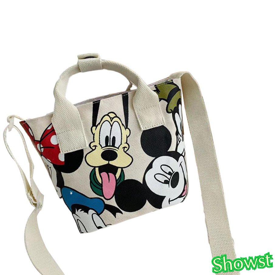 Túi Canvas Đeo Chéo Hình Chuột Minnie Dễ Thương