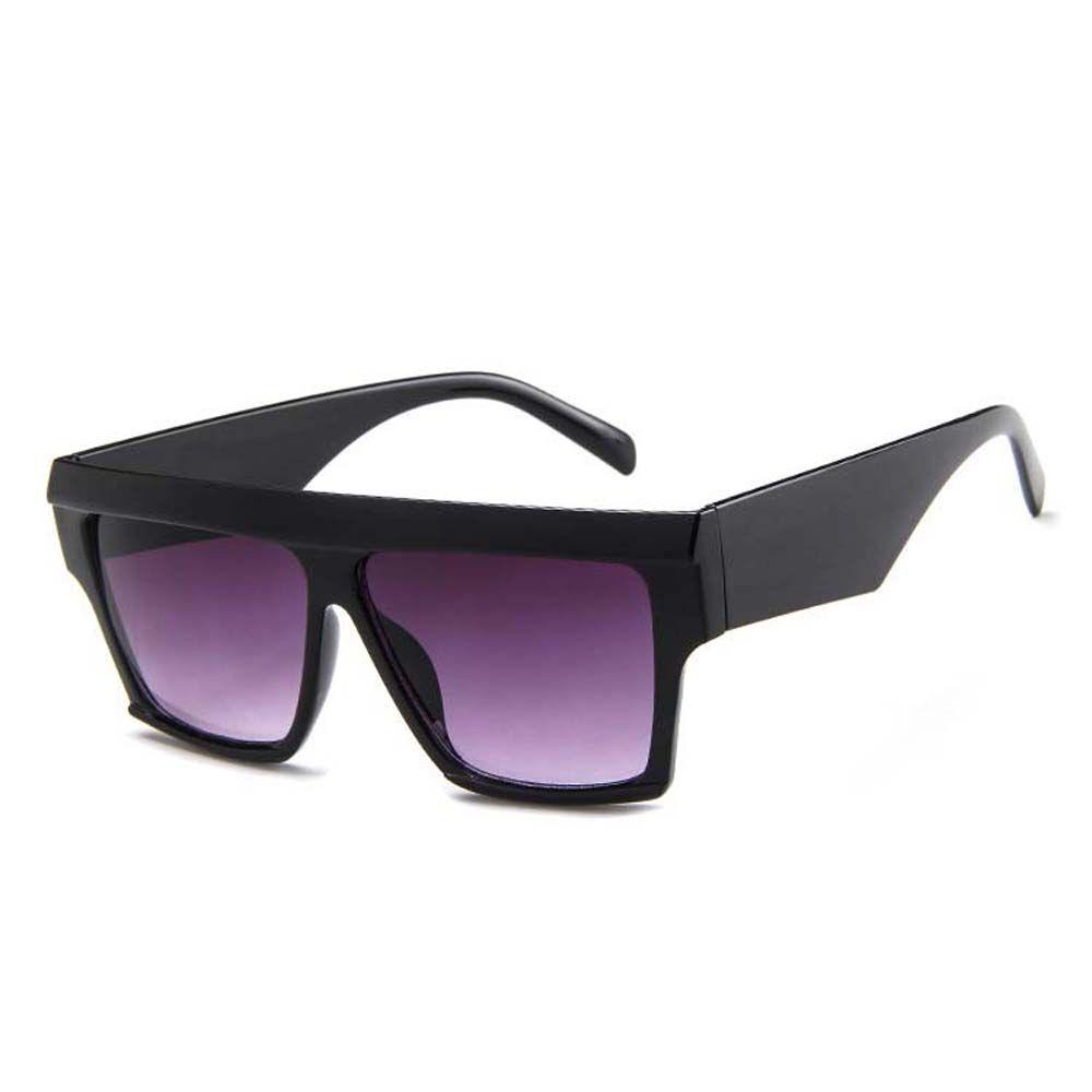 Kính Mát Gọng Vuông Lớn Màu Xám Đen Phong Cách Hàn Quốc Thời Trang Cho Nữ