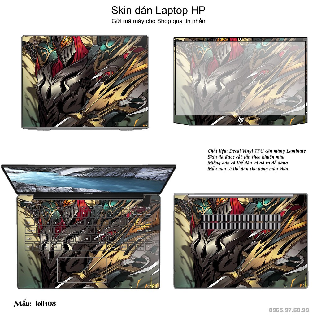 Skin dán Laptop HP in hình Liên Minh Huyền Thoại _nhiều mẫu 15 (inbox mã máy cho Shop)