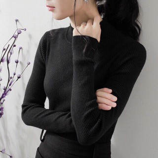 Áo len nhung cao cổ thu đông cho nữ