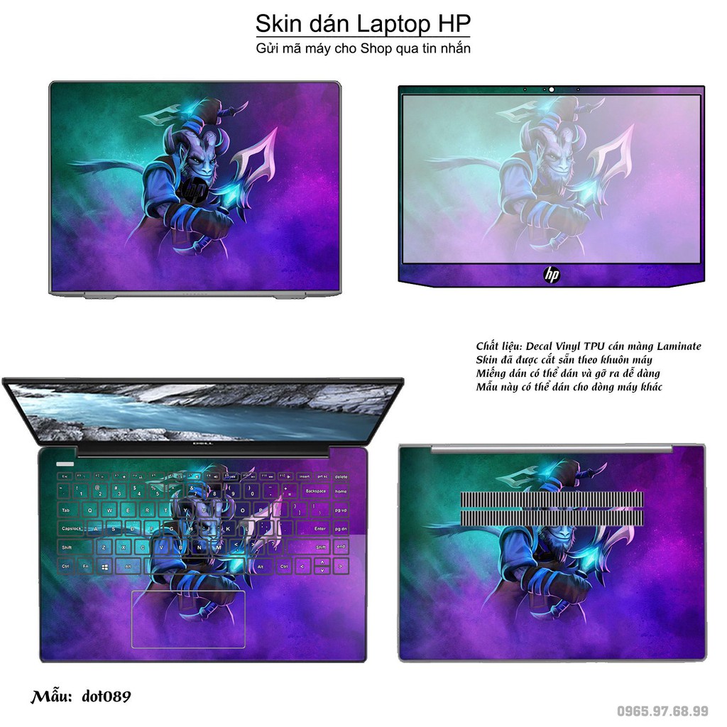 Skin dán Laptop HP in hình Dota 2 nhiều mẫu 15 (inbox mã máy cho Shop)