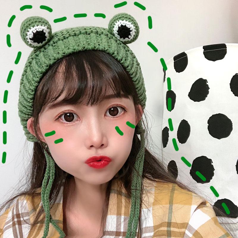 Mũ trùm đầu giữ ấm mùa đông kiểu dáng con ếch xinh xắn