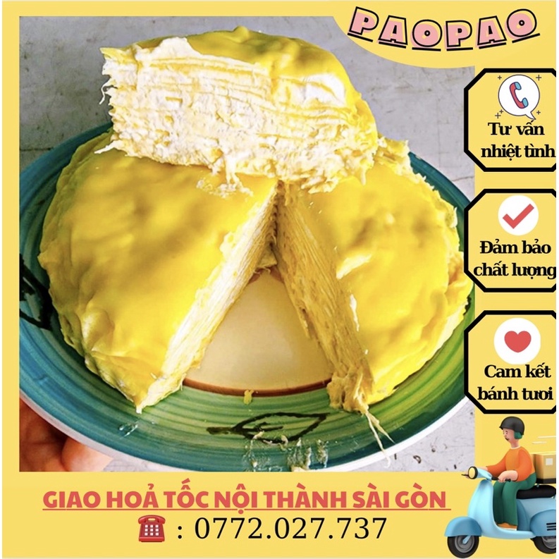 Bánh Crepe Sầu Riêng-Ổ Bánh Ngàn Lớp 550gr-Bánh crepe xoài-Bánh Crepe Khoai Môn-Bánh Crep Mix Vị